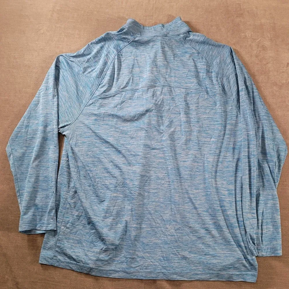 SB Tech Cool Play Mock Neck Blue 1/4 Zip‎ Pull Over Sweater Mens Sz 3XL